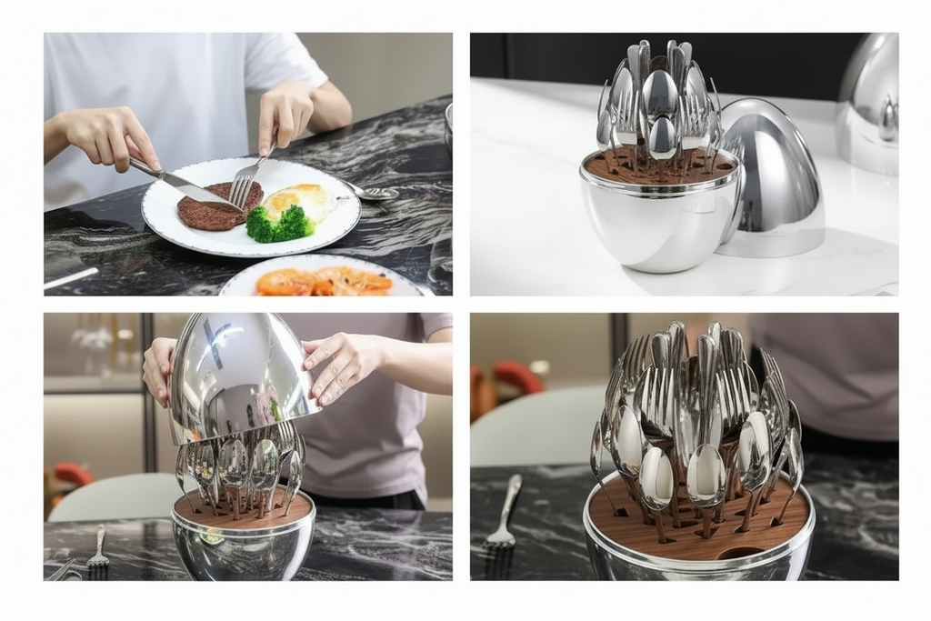 Cubiertos Diseño Huevo