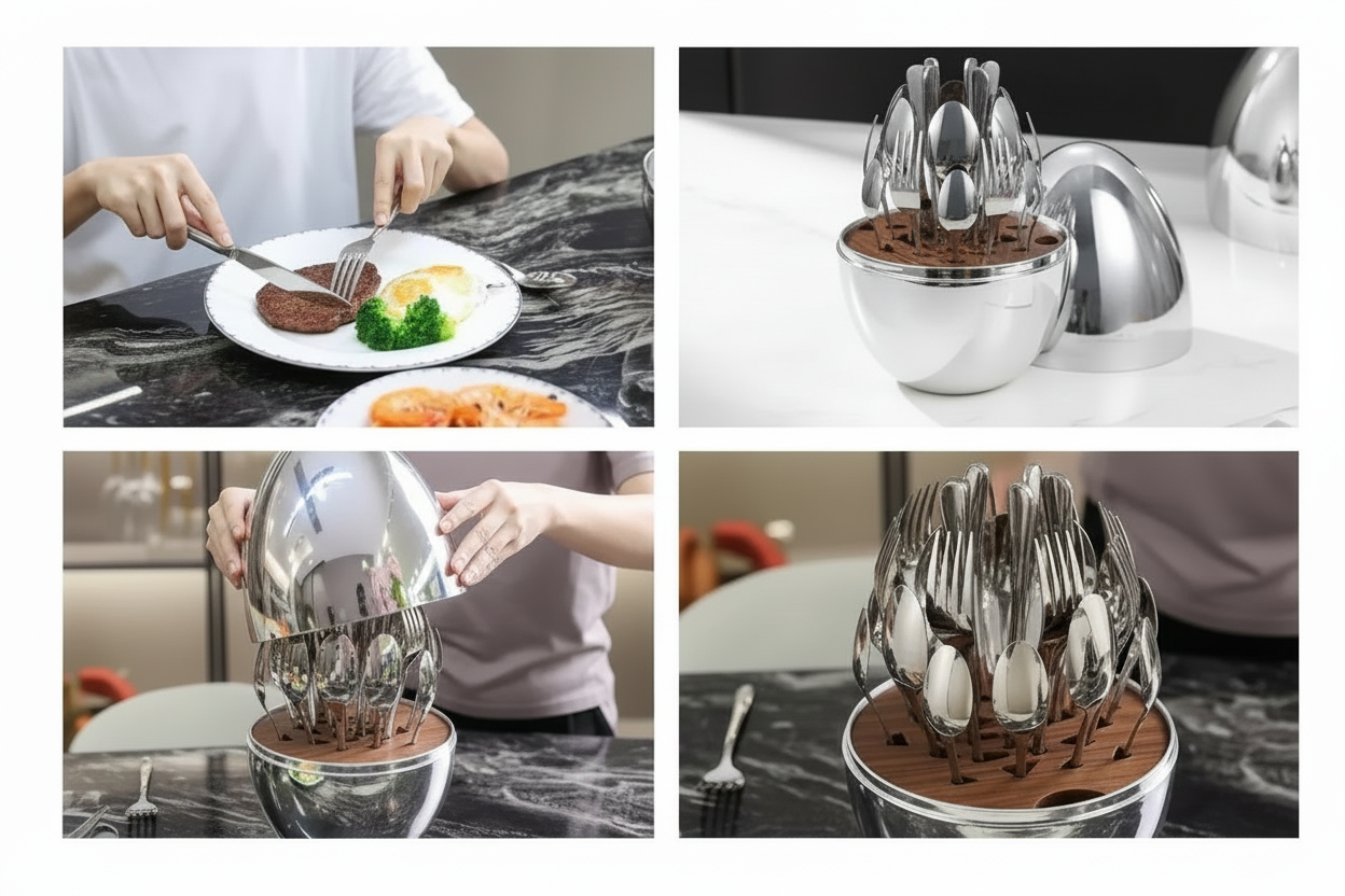 Cubiertos Diseño Huevo